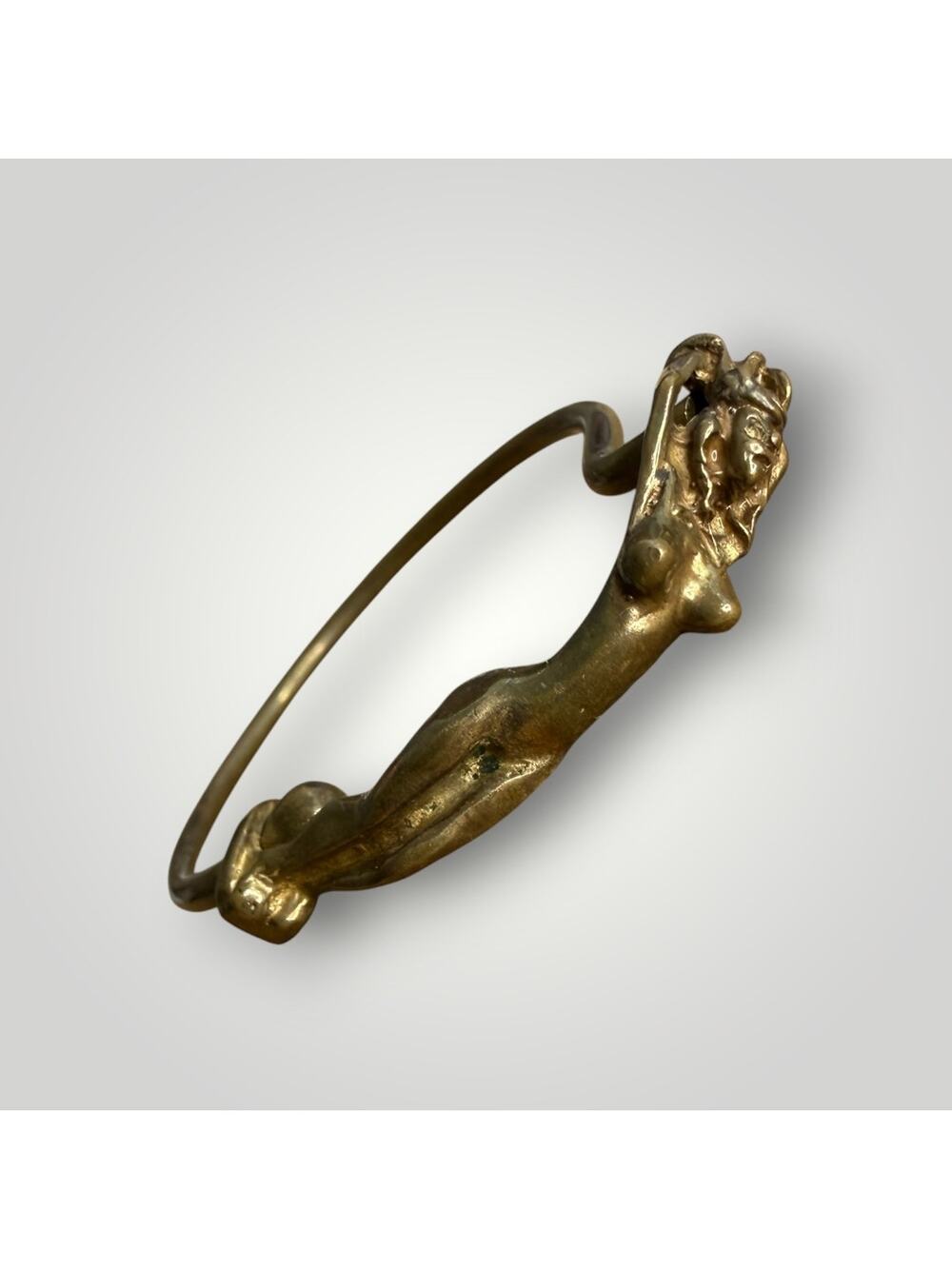 Rare Christopher M Jupp Brass Key Ring Handwrought Nude Woman 1985